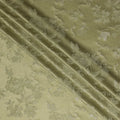 Olive Green Premium Pure Silk Satin Floral Woven Fabric 110 Cms Width From India-D27243 - Regal Fabrics