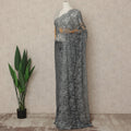 Charcoal Grey 2Tone Premium French Chantilly Saree Lace 5.5 Mtrs 110 Cms Width France-D27798