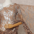 Bronze Premium 2-Tone French Chantilly Lace Saree Fabric 5.5 Mtrs with 110 Cms Width – Imported from France-D25649