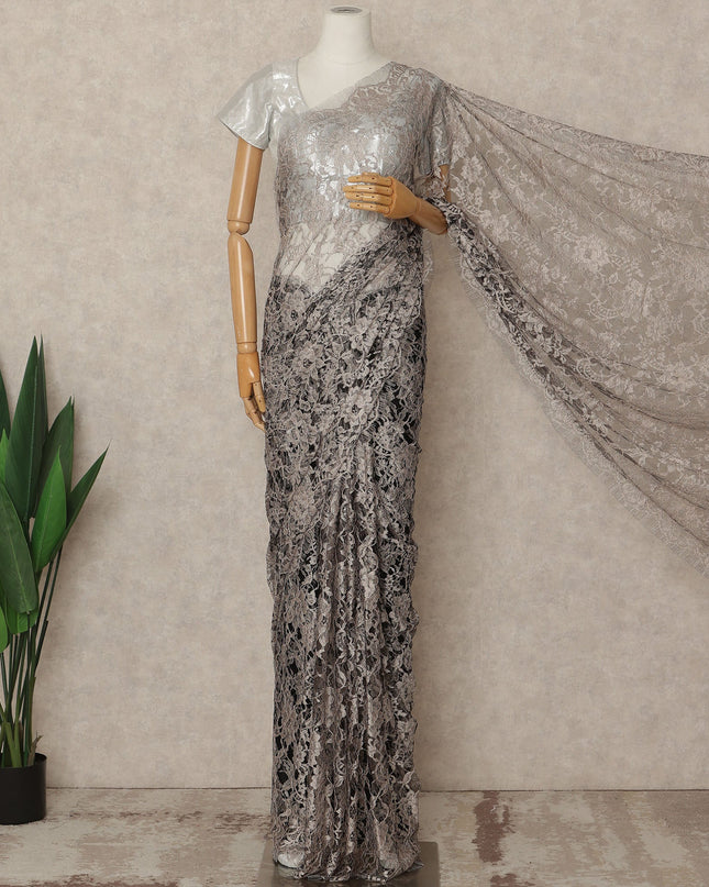 Light Pink 2Tone Premium French Chantilly Saree Lace 5.5 Mtrs 110 Cms Width France-D27787