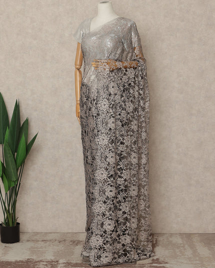 Light Pink 2Tone Premium French Chantilly Saree Lace 5.5 Mtrs 110 Cms Width France-D27787