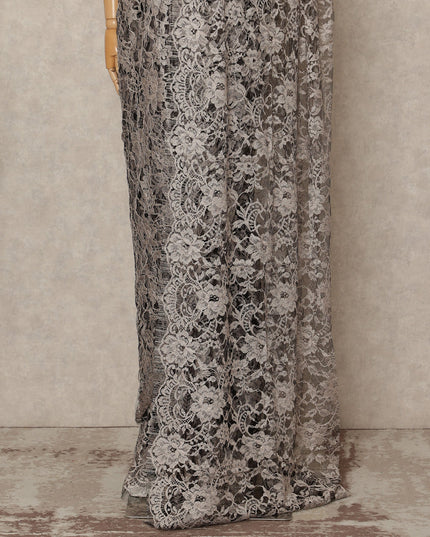 Light Pink 2Tone Premium French Chantilly Saree Lace 5.5 Mtrs 110 Cms Width France-D27787