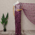 Wine Premium 2-Tone French Chantilly Lace Saree Fabric 5.5 Mtrs with 110 Cms Width – Imported from France-D25662
