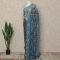 Dusty Blue 2Tone Premium French Chantilly Saree Lace 5.5 Mtrs 110 Cms Width France-D27796