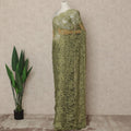 Olive Green 2Tone Premium French Chantilly Saree Lace 5.5 Mtrs 110 Cms Width France-D27800