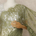 Olive Green 2Tone Premium French Chantilly Saree Lace 5.5 Mtrs 110 Cms Width France-D27800