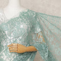 Mint Green Premium French Chantilly Lace Saree Fabric 5.5 Mtrs with 110 Cms Width – Imported from France-D25633