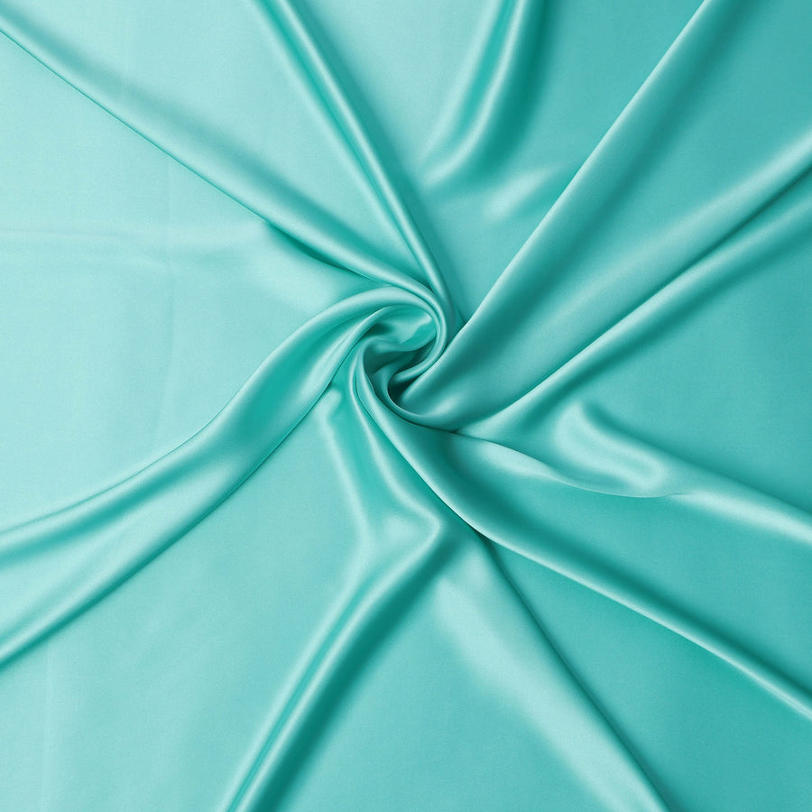 قماش ساتان حريري نقي فيروزي، 110 سم، صيني - D25464