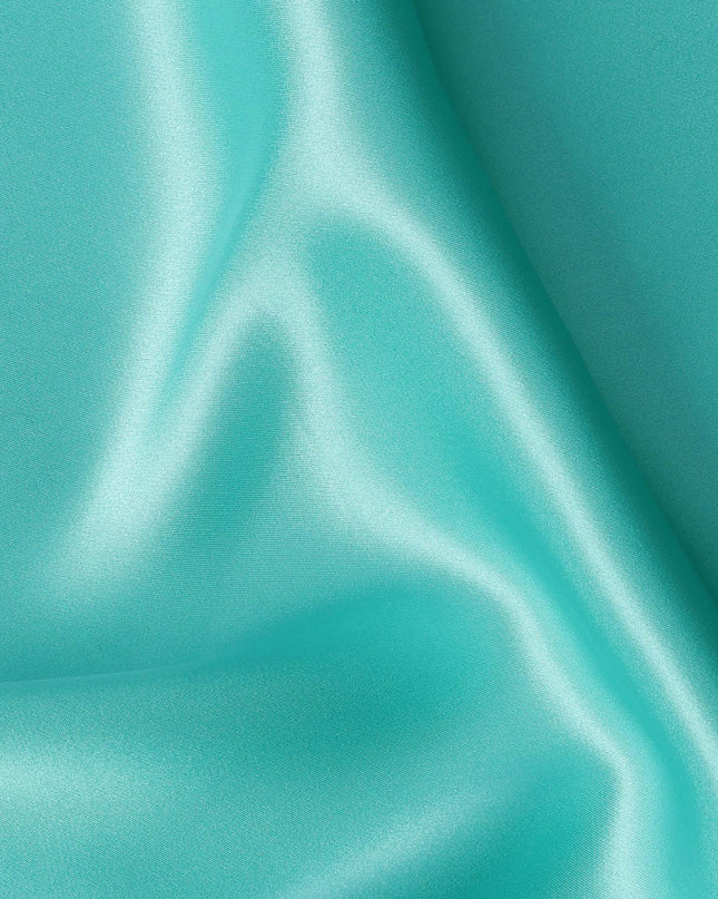 Turquoise Pure Silk Satin Fabric, 110 Cms, China-D25464