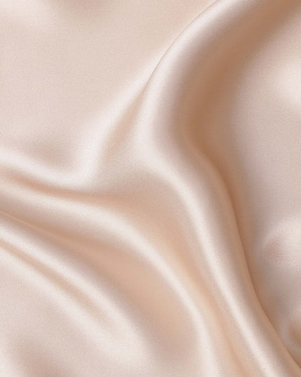 قماش ساتان حريري نقي بيج، 110 سم، صيني - D25465