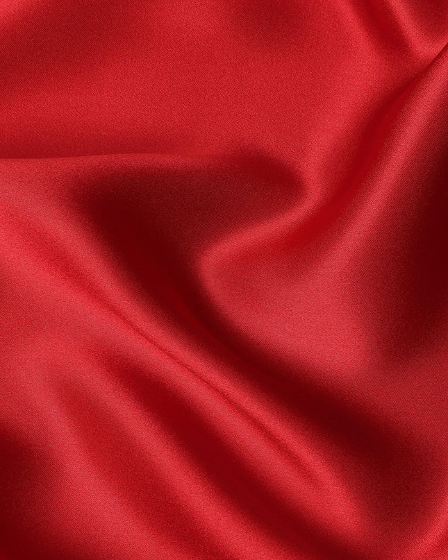 Scarlet Red Premium Pure Silk Satin Fabric 110 Cms Width, Made in China-D25826