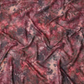 قماش كتان فيسكوز بلون أحمر غامق مع طباعة تجريدية، عرض 110 سم، صنع في الهند - D25110