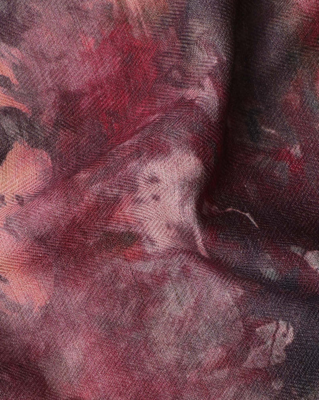 Maroon Cotton Blend Fabric with Abstract Print, 110 Cms Width, Made in India-D25512