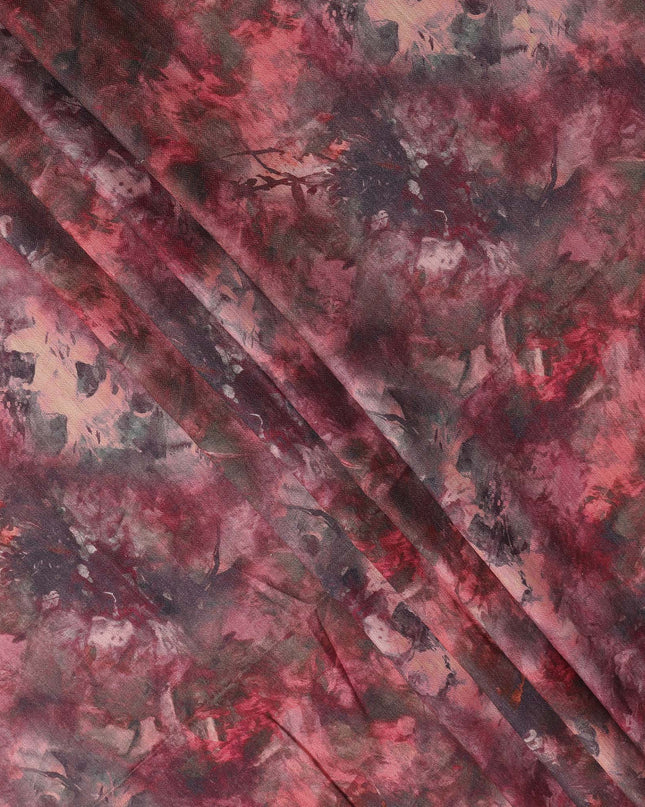 Maroon Cotton Blend Fabric with Abstract Print, 110 Cms Width, Made in India-D25512