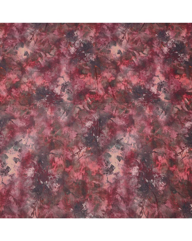 Maroon Cotton Blend Fabric with Abstract Print, 110 Cms Width, Made in India-D25512