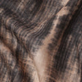 Beige Black Viscose Linen Blended Fabric with Abstract Tie-Dye Effect Print, 110 cms Width, Made in India-D25112