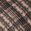 Beige Black Viscose Linen Blended Fabric with Abstract Tie-Dye Effect Print, 110 cms Width, Made in India-D25112