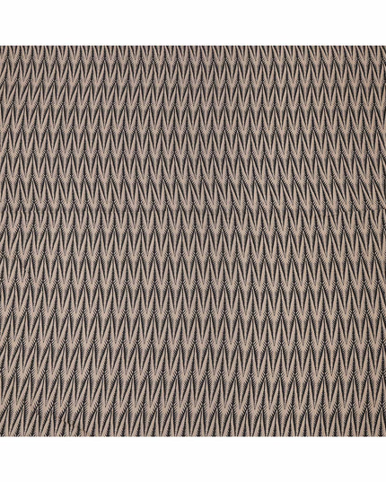 قماش فيسكوز كتان مخلوط باللون البيج بطبعة أوراق شجر سوداء، عرض 110 سم، صنع في الهند - D25094