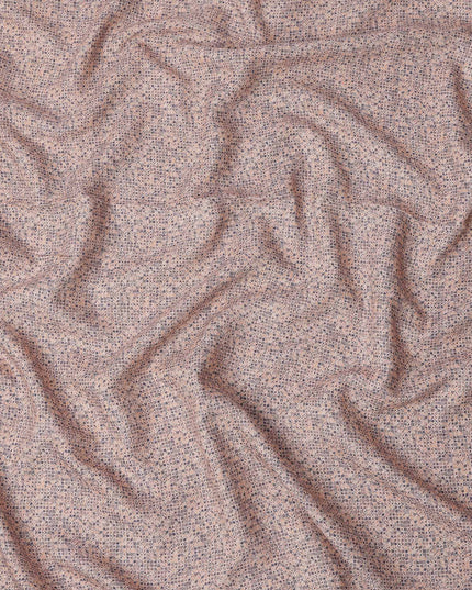 قماش فيسكوز كتان بلون الخوخ مع طباعة نقاط تجريدية صغيرة، عرض 110 سم، صنع في الهند - D25116