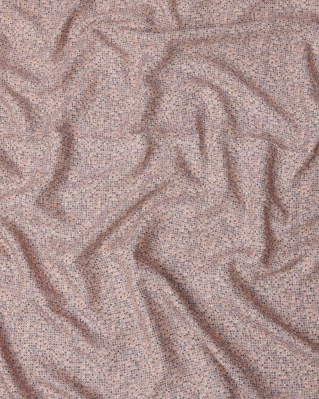 Peach Viscose Linen Blended Fabric with Tiny Abstract Dot Print, 110 cms Width, Made in India-D25116
