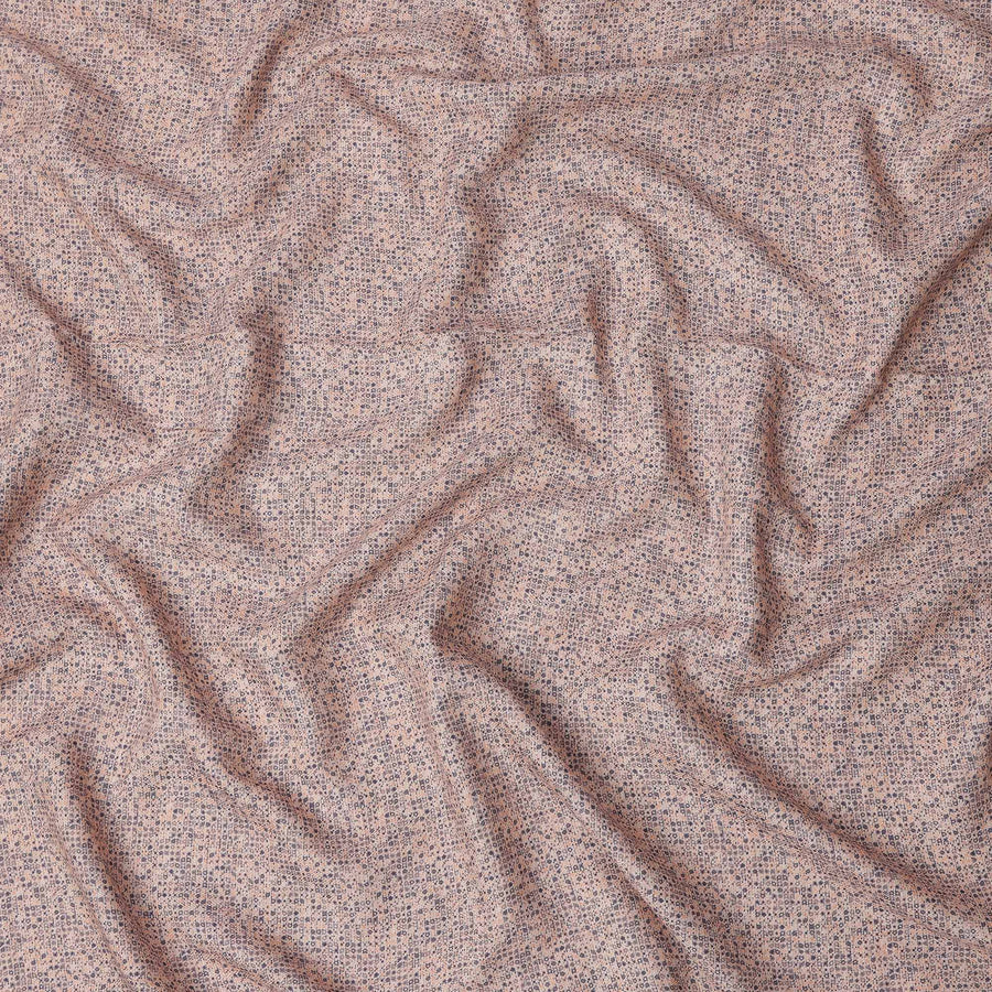 قماش فيسكوز كتان بلون الخوخ مع طباعة نقاط تجريدية صغيرة، عرض 110 سم، صنع في الهند - D25116