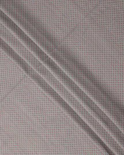 قماش فيسكوز رمادي ممزوج بالكتان بطبعة هندسية صغيرة، عرض 110 سم، صنع في الهند - D25115