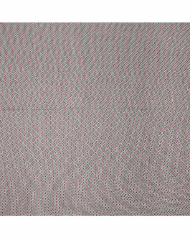 Grey Viscose Linen Blended Fabric with Tiny Geometric Diamond Print, 110 cms Width, Made in India-D25115