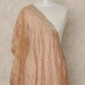 Soft Peach Premium Synthetic Organza Dupatta with Subtle Sequin Detailing, 225X80 CMS Width, India-D26927 - Regal Fabrics
