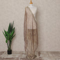 Brown Gold Sequin Embroidered Premium Organza Dupatta, 225X85 Cms, Made in India-D25805