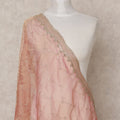 Peach Gold Sequin Embroidered Premium Organza Dupatta, 225X85 Cms, Made in India-D25807