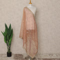 Blush Peach Premium Synthetic Organza Dupatta with Delicate Floral Embellishments, 225X80 CMS Width, India-D26928 - Regal Fabrics