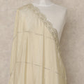 Ivory Cream Premium Silk Organza Dupatta with Elegant Border Detailing, 225X80 CMS Width, India-D26935 - Regal Fabrics