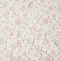 White Pastel Floral Sequin & Thread Embroidered Silk Chiffon Fabric, 110 Cms Width, India-D25271