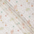 White Pastel Floral Sequin & Bead Embroidered Silk Chiffon Fabric, 110 Cms Width, India-D25269