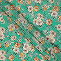 Green Floral Printed Viscose Crepe Fabric 110 Cms Width India-D27741