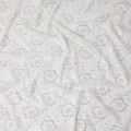 White Metallic Floral Fabric 110cm