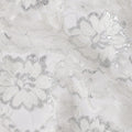 White Metallic Floral Fabric 110cm