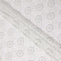 White Metallic Floral Fabric 110cm