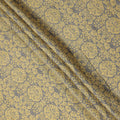 Mustard Yellow Vintage Floral Damask Printed Blended Cotton Linen Fabric Ornamental Botanical Classic Pattern Natural Textured Dressmaking Sewing Fabric 110 Cms Width Made In India-D28339
