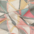 Beige Multicolor Geometric Abstract Printed Blended Cotton Linen Fabric Modern Triangle Pattern Artistic Textured Dressmaking Sewing Craft Fabric 110 Cms Width Made In India-D28341