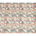Beige Multicolor Geometric Abstract Printed Blended Cotton Linen Fabric Modern Triangle Pattern Artistic Textured Dressmaking Sewing Craft Fabric 110 Cms Width Made In India-D28341