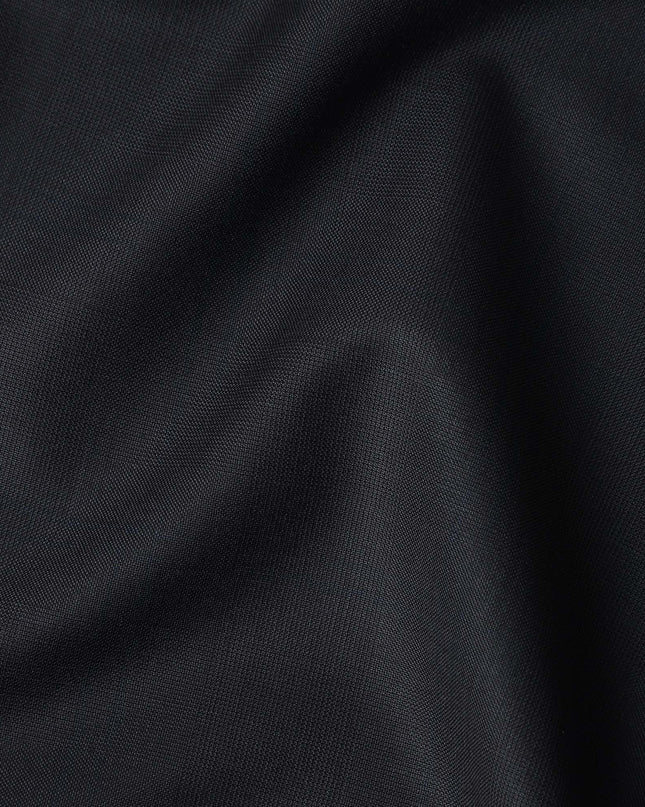 Jet Black Wool Suiting Piece 150cm | Regal Fabrics