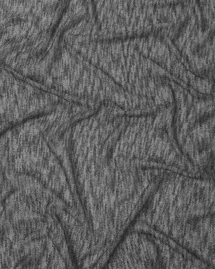 Steel Grey & Silver Ombre Textured Weave Synthetic Brocade Fabric, 140 Cms Width, Turkey-D25266