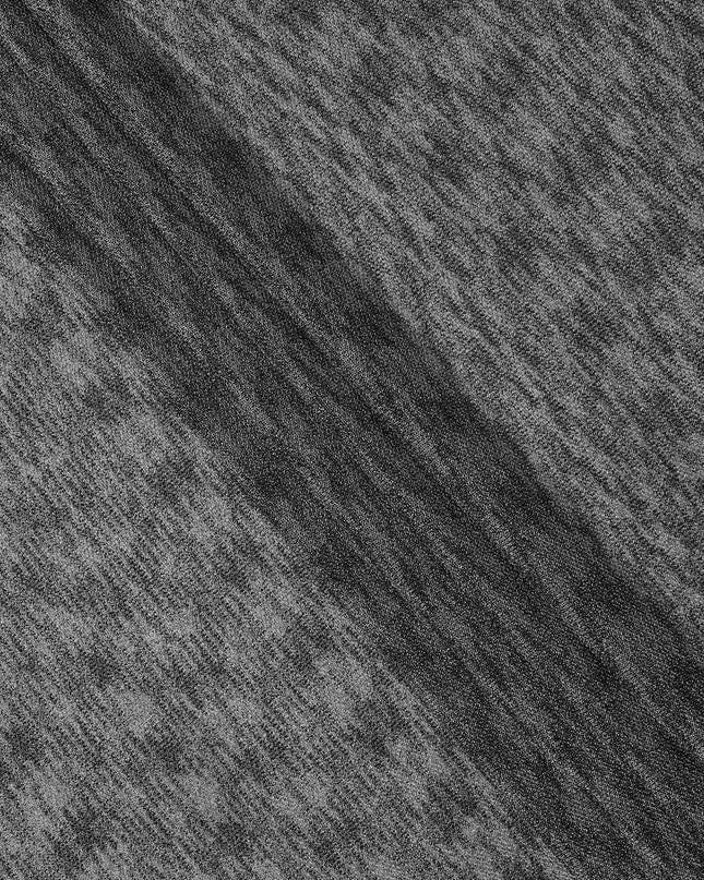 Steel Grey & Silver Ombre Textured Weave Synthetic Brocade Fabric, 140 Cms Width, Turkey-D25266