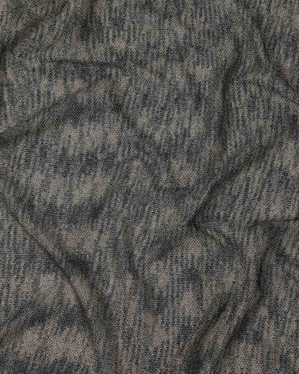 Black and Gold Textured Design Synthetic Brocade Fabric, 140 Cms, Turkey-D25265