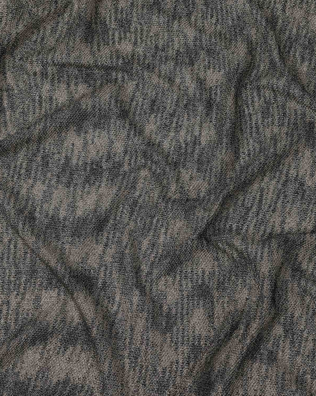 Black and Gold Textured Design Synthetic Brocade Fabric, 140 Cms, Turkey-D25265