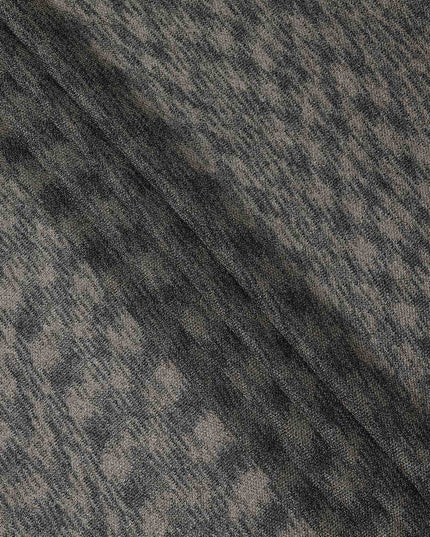 Black and Gold Textured Design Synthetic Brocade Fabric, 140 Cms, Turkey-D25265