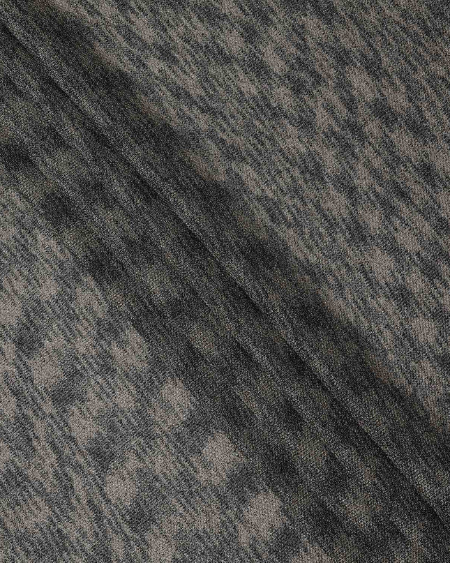 Black and Gold Textured Design Synthetic Brocade Fabric, 140 Cms, Turkey-D25265