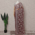 Wine Rose French Chantilly Lace Saree Piece