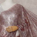 Wine Rose French Chantilly Lace Saree Piece